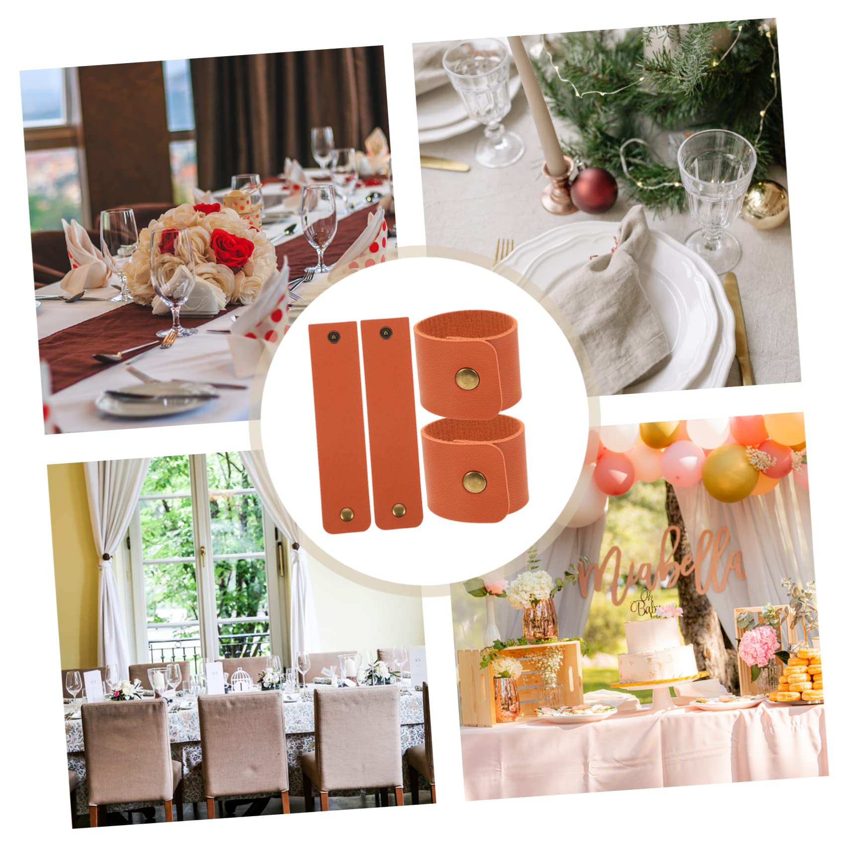 Zerodeko 20piezas Anillos De Servilleta De Cuero Impermeables para Decoración De Mesa Bodas y Restaurantes Accesorios Elegantes para Eventos y Cenas