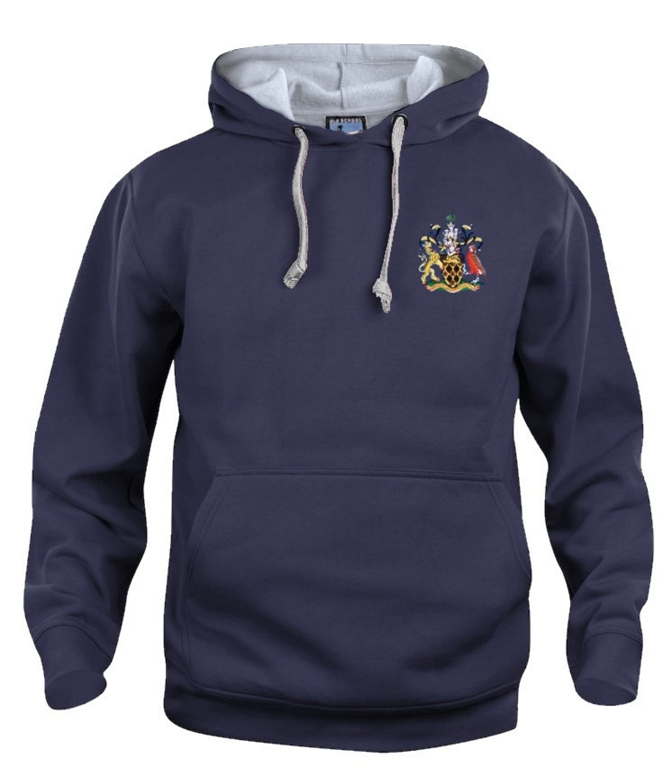 Old School Football Unisex Navy Wigan Retro Football Hoodie Embroidered Logo