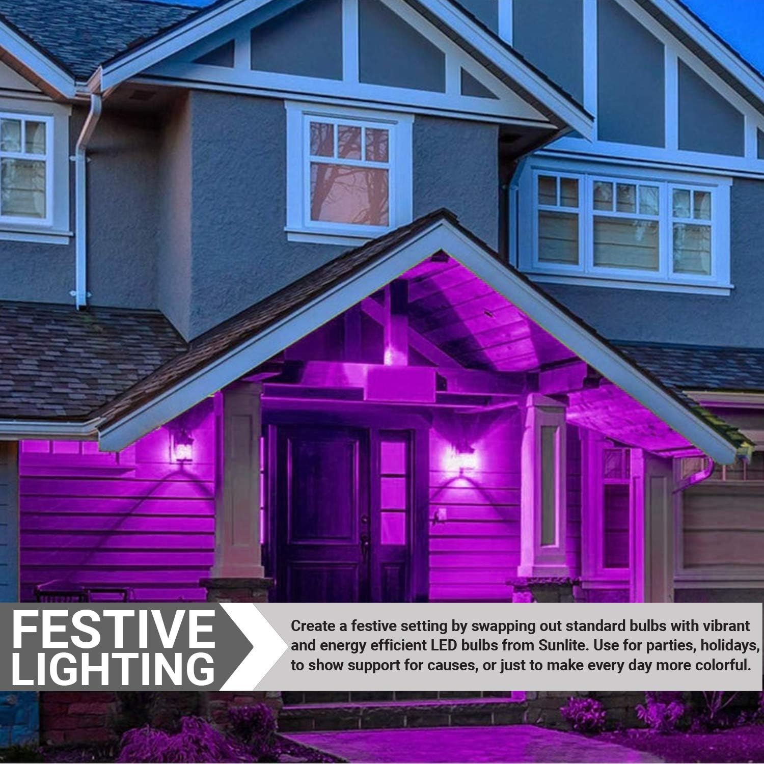 Super Sale 🛒 Sunlite 80132 LED A19 Colored Light Bulb, 3 Watts (25w Equivalent), E26 Medium Base, Non-Dimmable, UL Listed, Party Decoration, Holiday Lighting, 1 Count, Purple