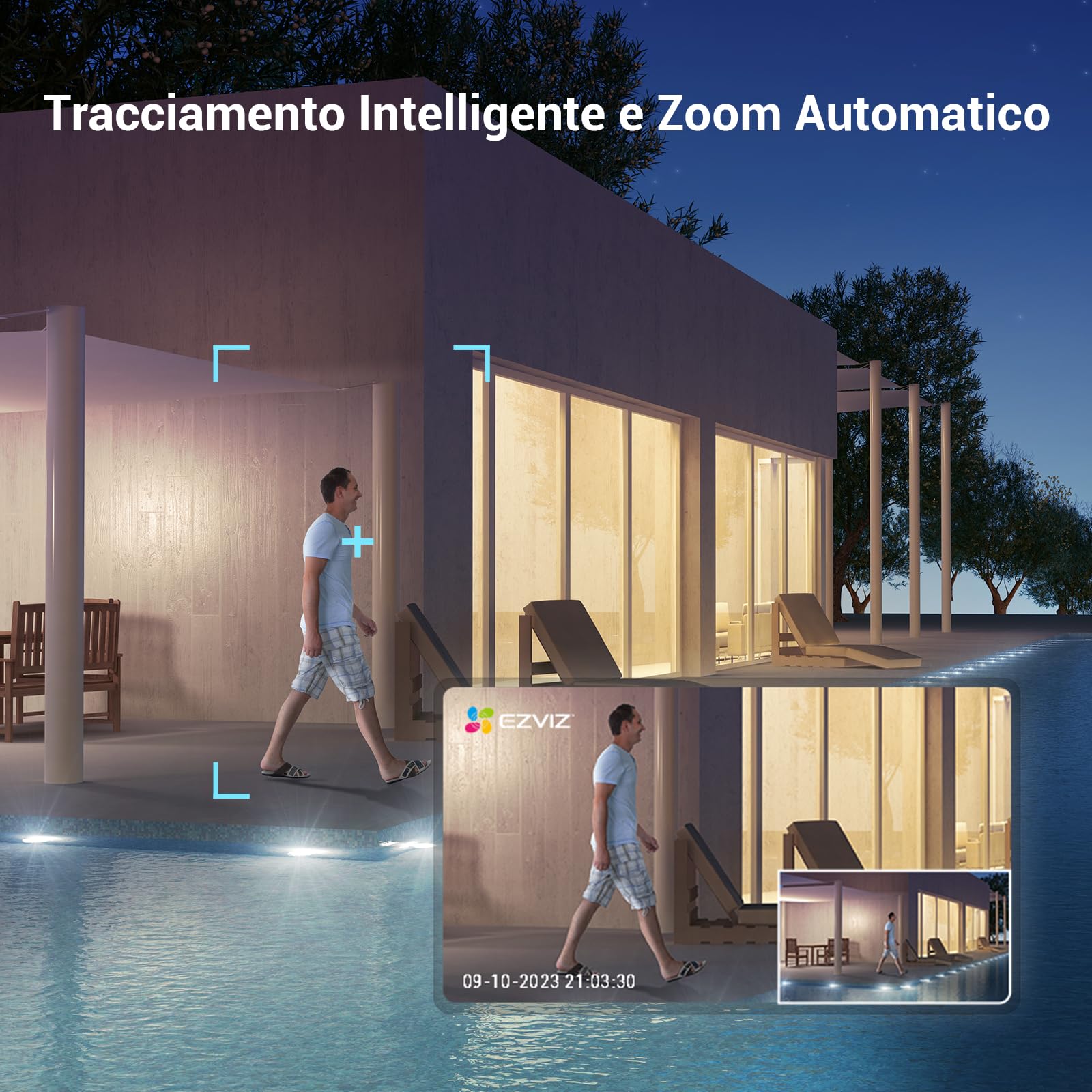 EZVIZ Pacchetto composto da Telecamera WiFi Esterno C8c 2K+ e Telecamera WiFi Esterno 8MP(4k+4K) con Doppia Lente C90 Dual