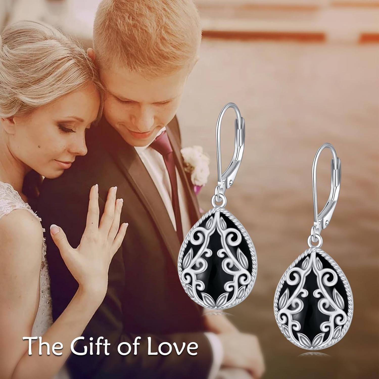 YAFEINI Teardrop Dangle Earrings For Women Sterling Silver Filigree Teardrop Gemstone Drop Earrings Jewelry Gifts For Women - Image 6