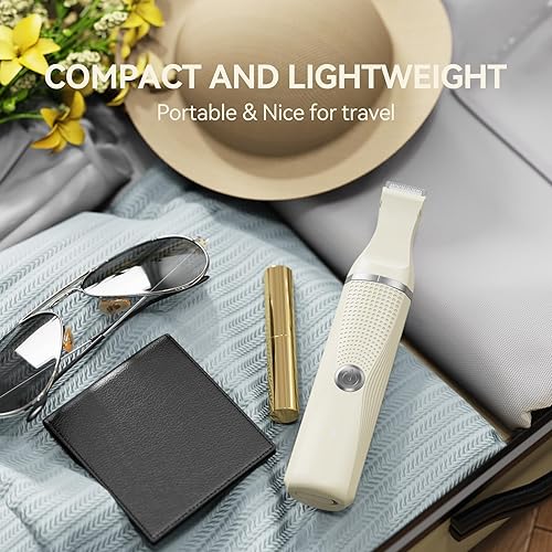 Miniatura 7 de Unibono Recortadora de bikini para mujer, recortadora de pelo recargable 3 en 1 para mujer, impermeable, eléctrica, para mujeres, para púbic, cara,