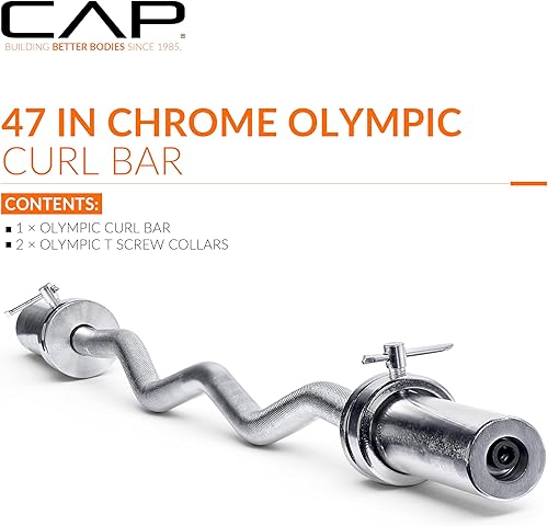 Miniatura 2 de CAP Barbell 47-Inch Olympic EZ Curl Bar for 2-Inch Weight Plates  Multiple Options