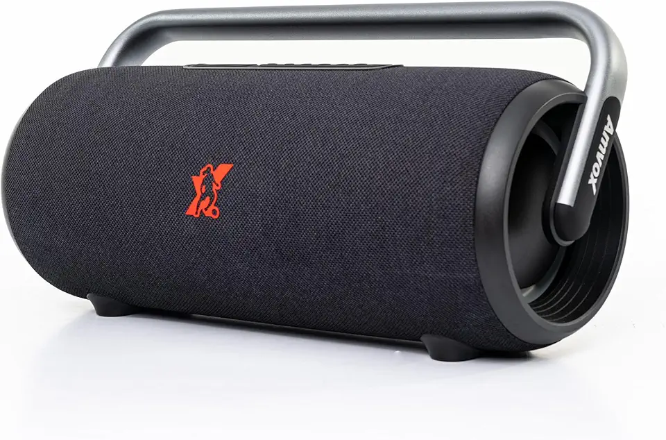 Amvox Caixa de Som Amplificada Boombox ACA 310 BLACK Ronaldinho Gaúcho, 310W RMS, Bluetooth, Equalizador, Bivolt, Bateria de até 8h