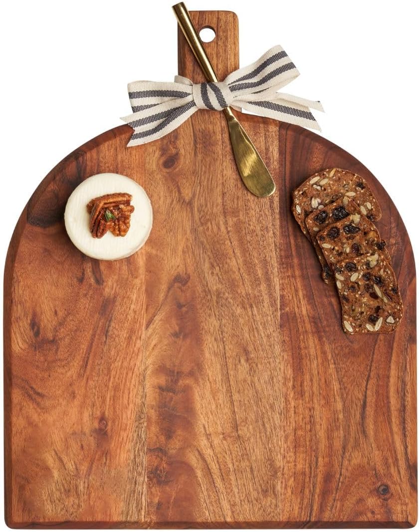 Aazon.co: Acacia Wood Cheese & Charcuterie Board - Unique Heirloo Shape, Great Gift For Woen