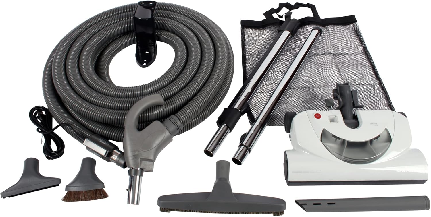 Central Vacuum Powerhead Kit with 35 Ft. Pigtail Hose