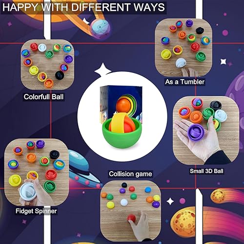 Miniatura 5 de Juguetes para la ansiedad giroscopio 3D para niños y adolescentes alivio del estrés y ejercicio de los dedos bola de mano el mejor regalo para niños