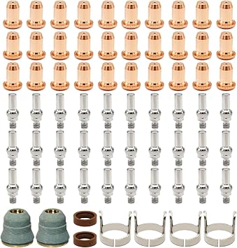 68pcs IPT-60 PT-60 IPT-40 PT40 Plasma Cutting Torch Tip 1.0mm 0.039 Electrode Shield Cap Stand Off Swirl Ring