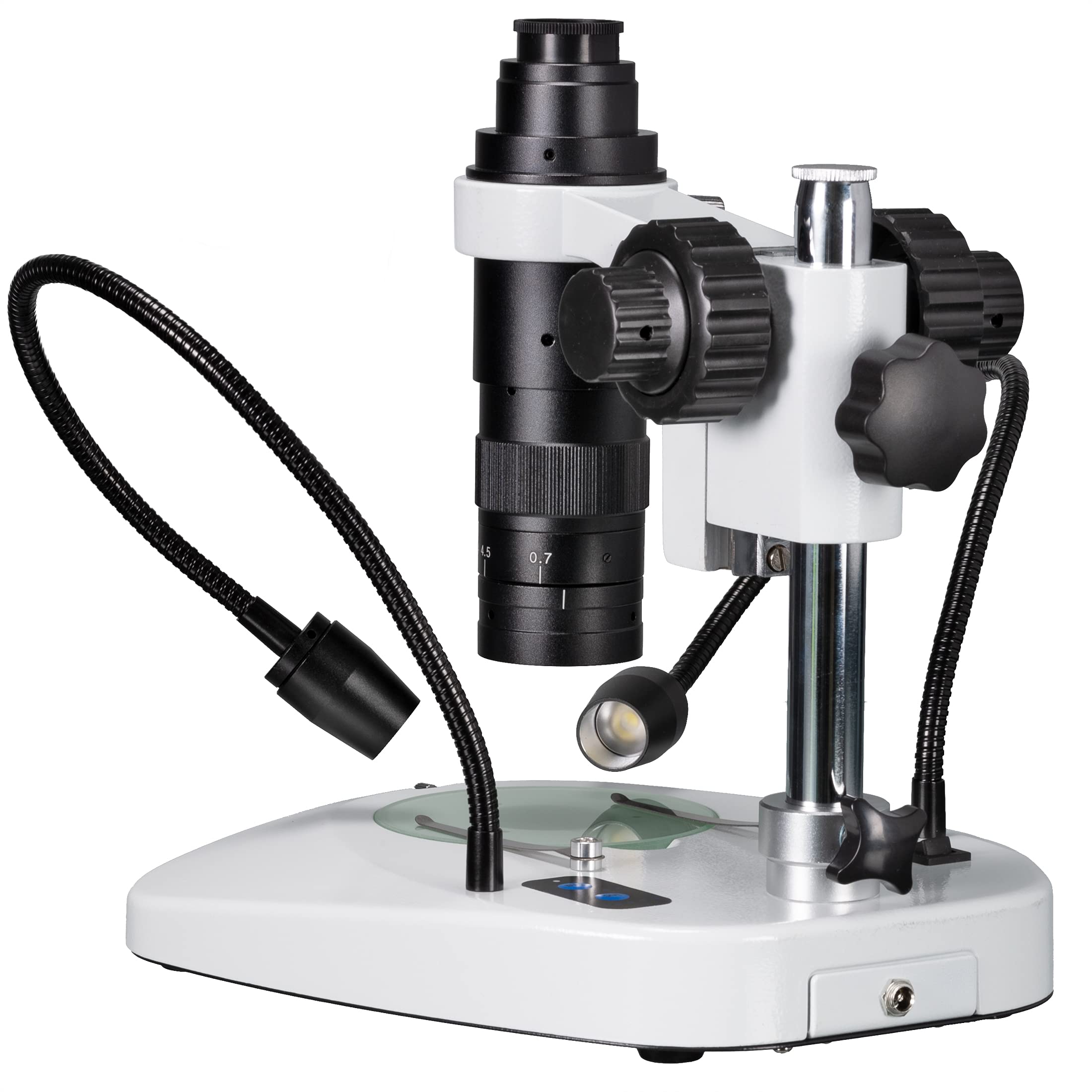 Bresser Microscopio Digitale Profesionale con Fotocamera 0,7x-4,5x, 12 MP | Luce LED incidente e trasmessa, Sony IMX226, PC Windows, Focus stacking, Misurazione, Laboratorio, Per elettronica