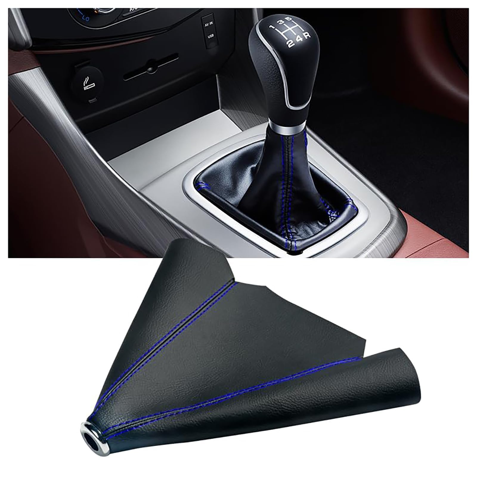 MLUQPEZUZ Gear Stick Gaiter Cover, for Citroen C3 C4 C5 Elysee Berling Xsara Manual Gearbox Shifter Boot Sleeve Interior Styling Trim Knobs Car Modifications Collar,C