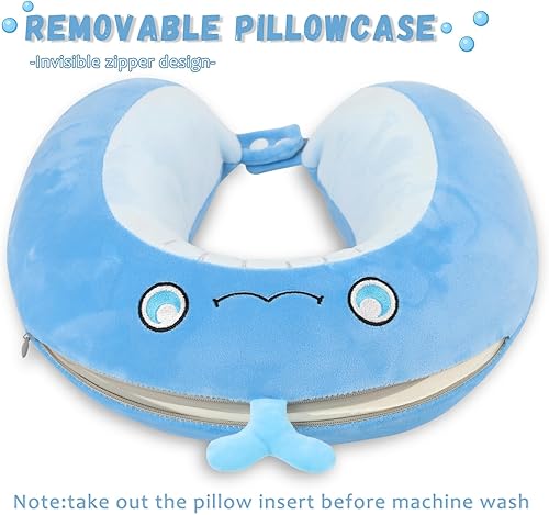 Miniatura 4 de MissSoul Almohada de viaje, almohada de viaje para niños con máscara de ojos para dormir y bolsa de viaje, almohada de cuello suave de espuma