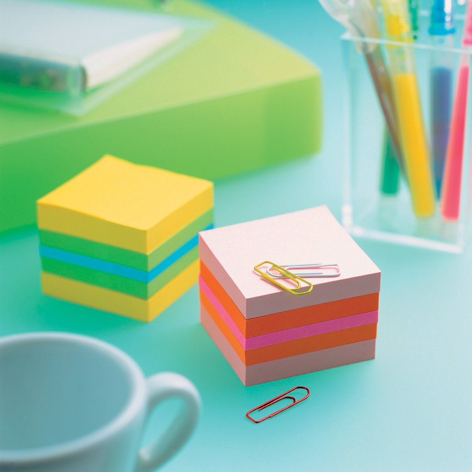 Post-it 2051-L Haftnotiz Mini Würfel, 70 g/qm, 51 x 51 mm, 400 Blatt, 45-er Pack, limone