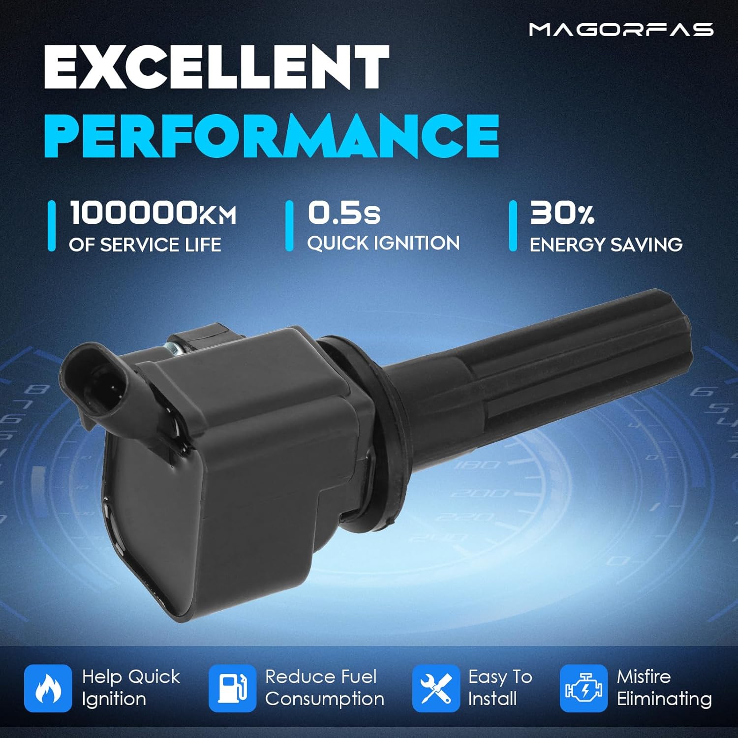 Ignition Coils Pack & Iridium Spark Plugs UF497 for Buick Chevy GMC Rainier Colorado Trailblazer Envoy Canyon 2.9L 3.7L 4.2L 2006 2007 2008 2009 2010 2011 2012 UF-497 C1558-5 Set