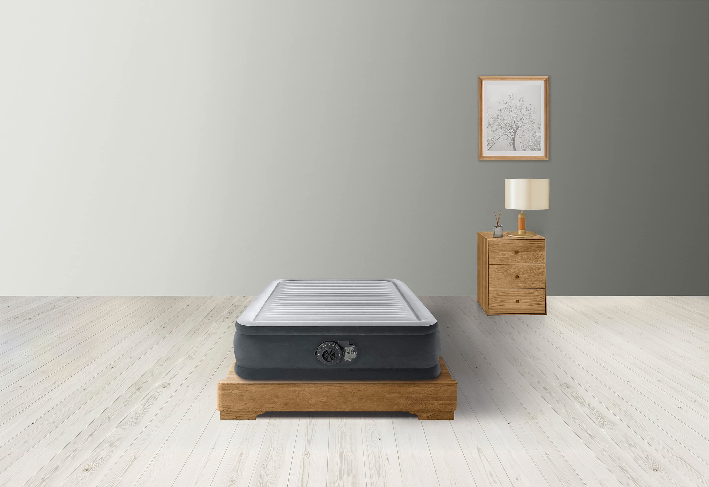 Intex 67766ND - Materasso Dura-Beam Comfort Plush Singolo con Pompa Elettrica Incorporata, 99x191x33 cm