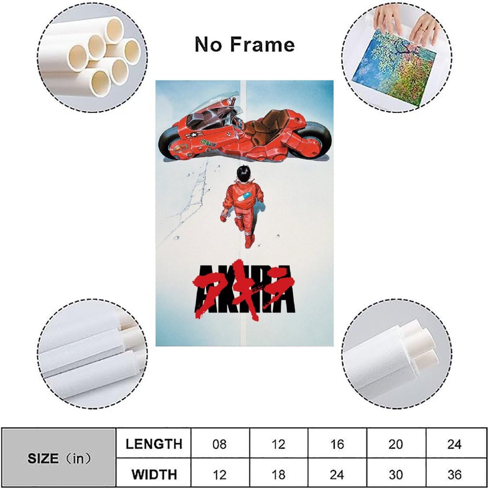 Akira Poster op canvas, muurkunst, decoratieve woonkamerposters