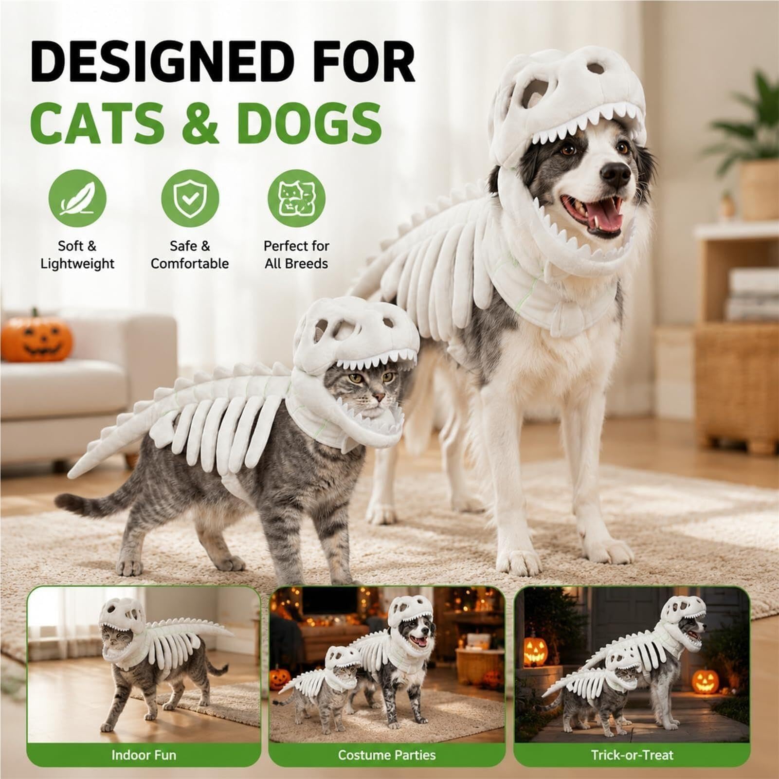 Générique Costume da dinosauro per gatto e cane, costume da gatto