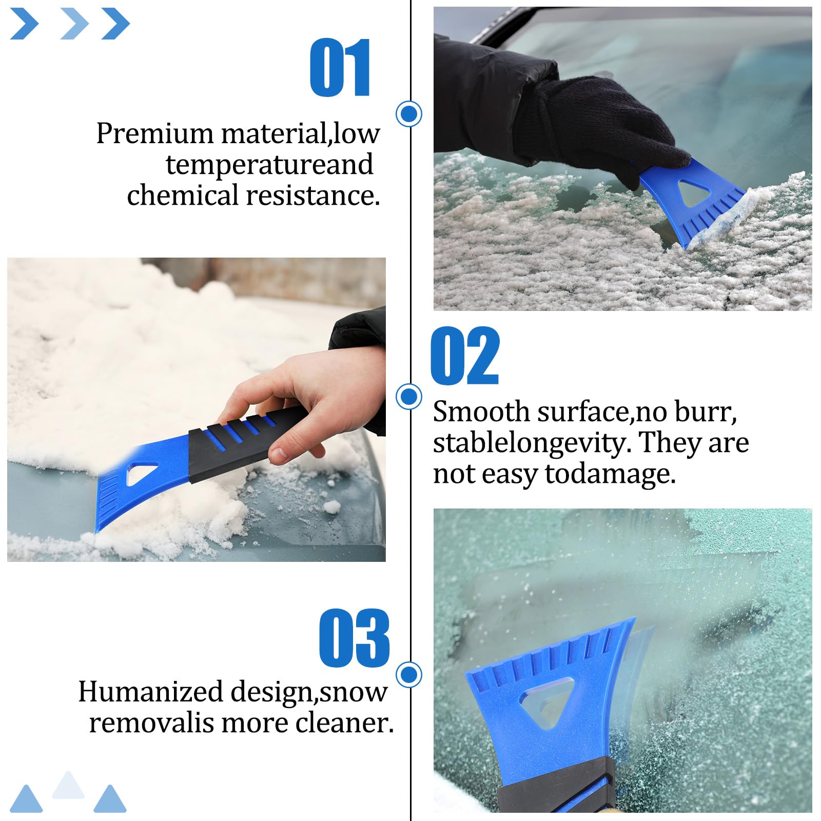 Frienda 24 raschietti per ghiaccio in plastica, accessori invernali per auto per donne e uomini, per la rimozione del gelo, accessori per auto, raschietto per ghiaccio per parabrezza auto, sbrinatore,