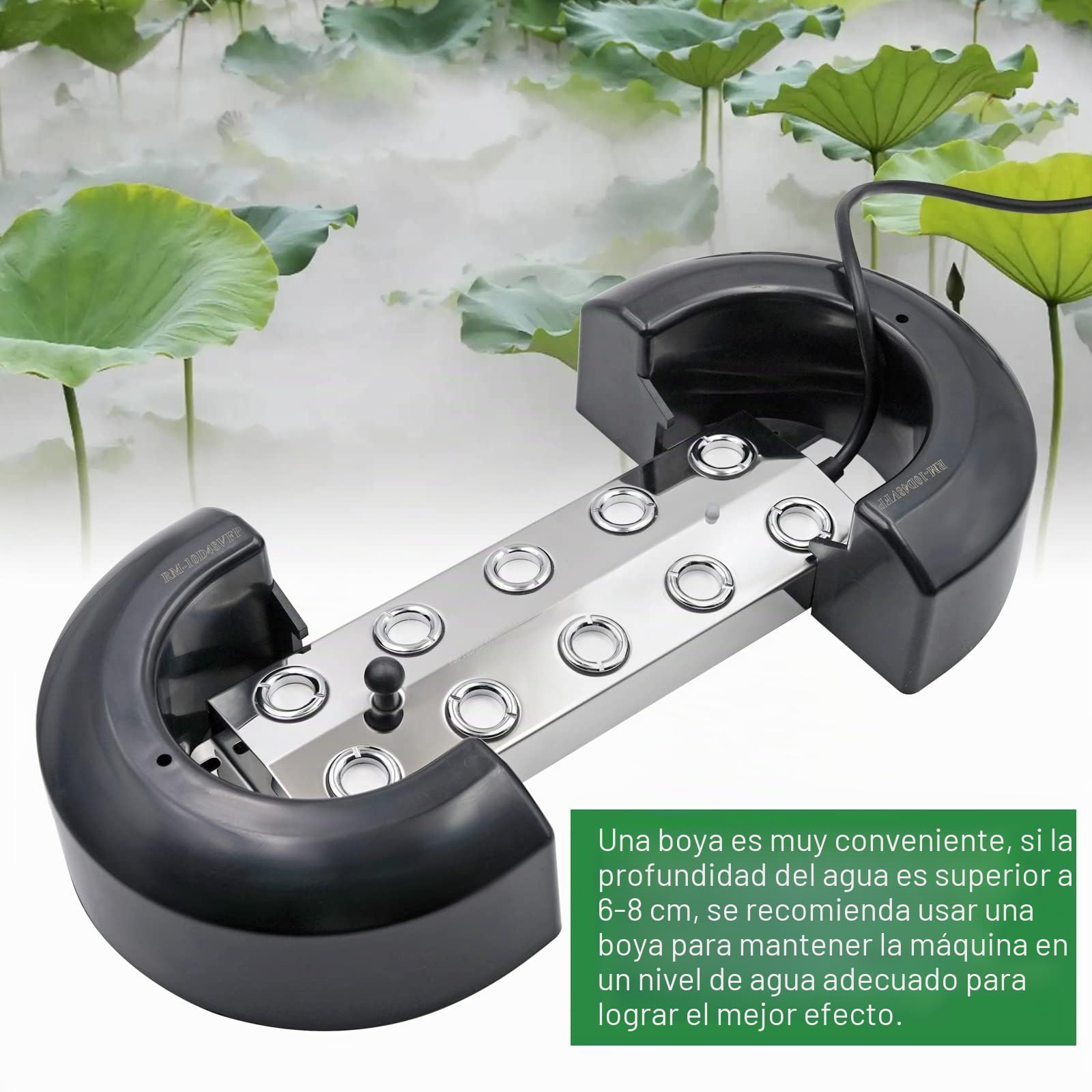 10 Cabezas Fabricante de Niebla 7L/H Generadores de Niebla Pesado por Ultrasonidos con Una Boya y Fuente de Alimentación Impermeable 350W para Paisaje Patio Humidificador