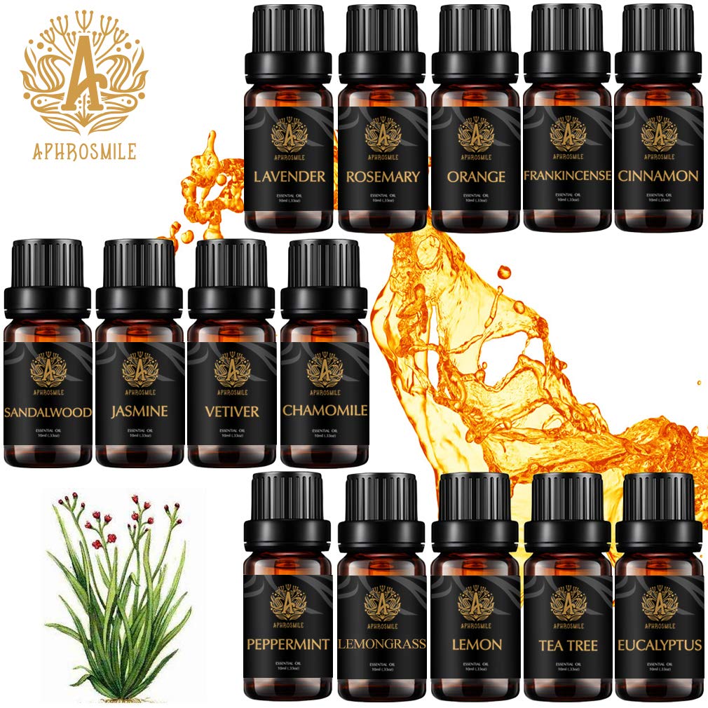 Top 14 100% reines Sandelholz ätherisches Öl für Diffusor - Jasmin,Vetiver,Eukalyptus,Orange öle..., Lavendel ätherische Öle Set, Aromatherapie Weihrauch ätherisches Öl für Hause