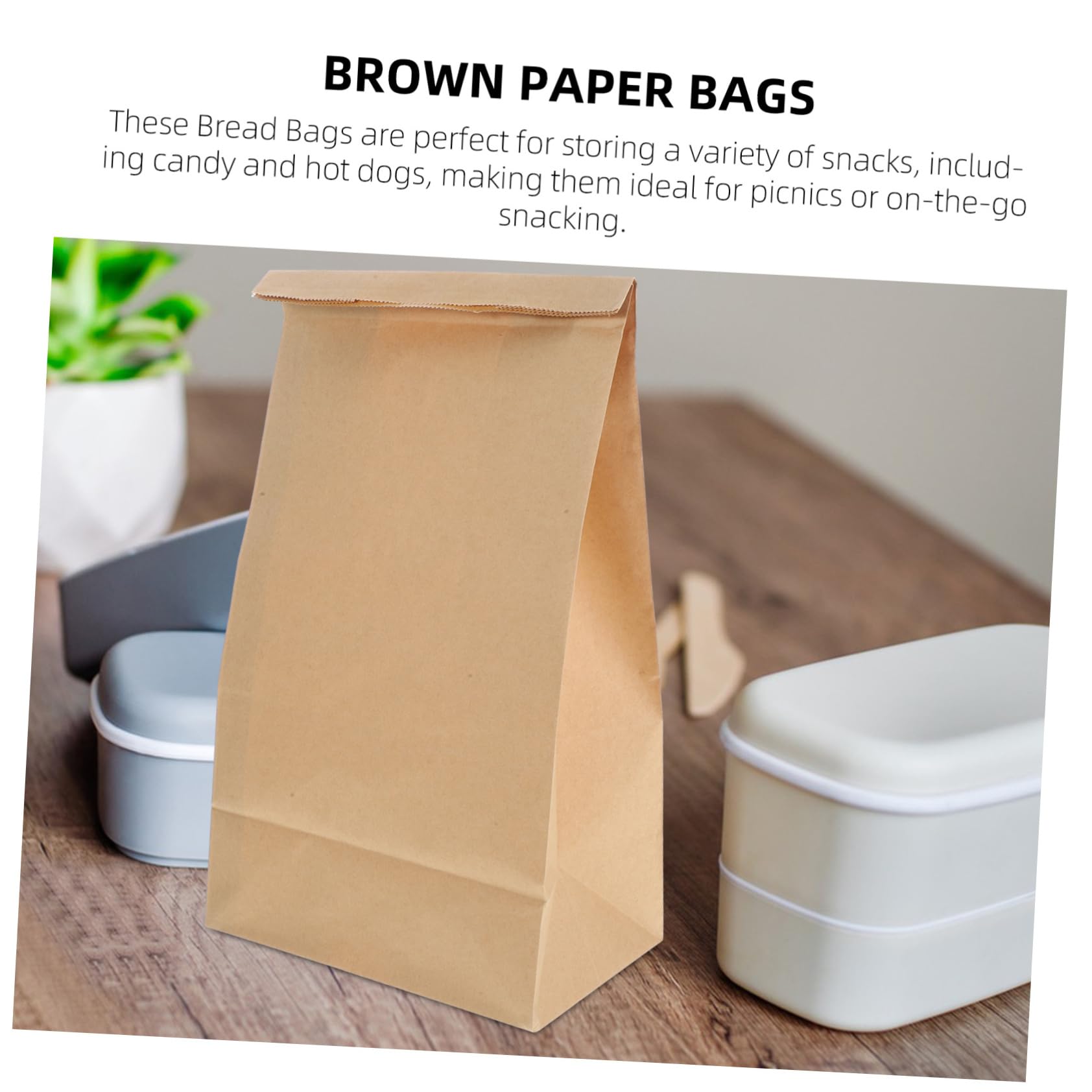 50 Piezas Bolsas De Papel Kraft Para Panadería Unidades Bolsas Para Galletas Para Empaquetar Comida Regalos o Eventos