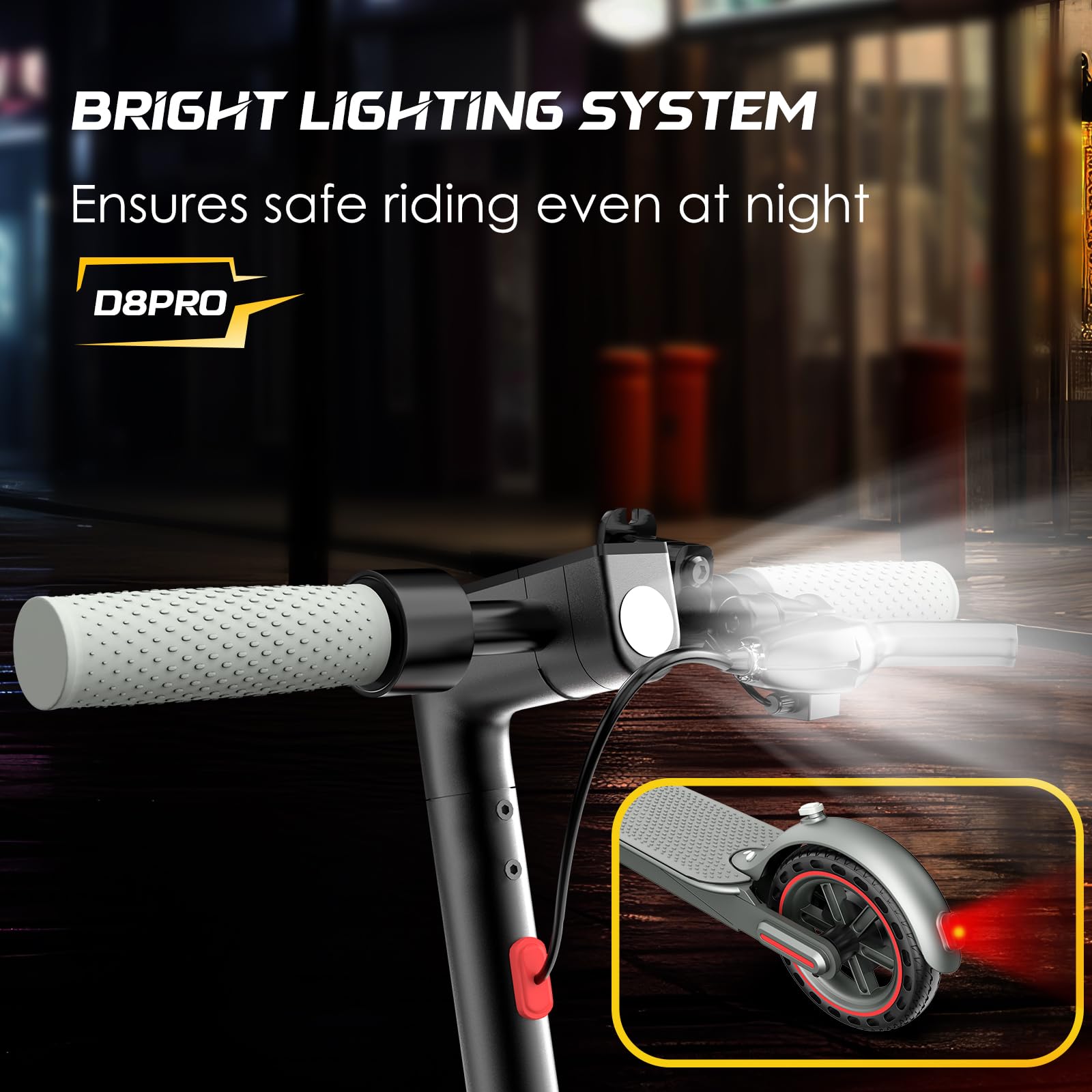 EGGKING Monopattino Elettrico con Freccia Direzionale, 350W Motore, 8.5" Gomme Antiforatura, 37 km Autonomia, Doppi Freni, Controllo App