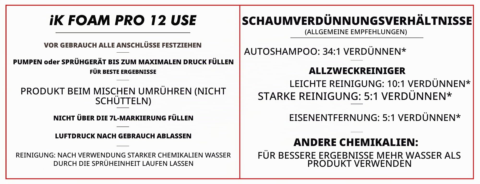 IK Foam Pro 12 - Schaumsprüher mit Druckluftanschluss - 6 l | Detailing, Reinigung, Desinfektion - 3,5 bar - 47 cm Glasfaserlanze - Fächerdüse - 3 Schaumarten