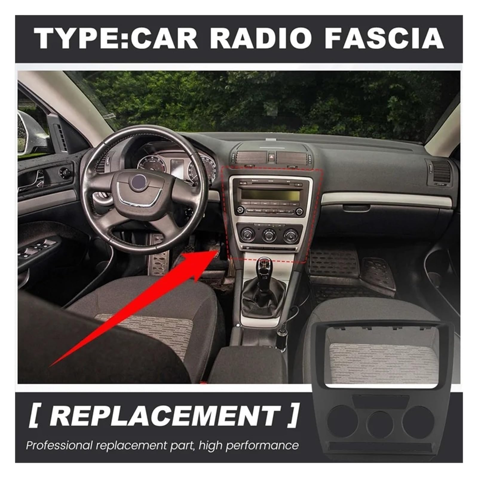 Mascherina Autoradio Cornice Stereo 2DIN per Skoda per Octavia 2007 2008 2009 Autoradio Fascia Cornice Dvd di Navigazione GPS MP5 Pannello di Copertura