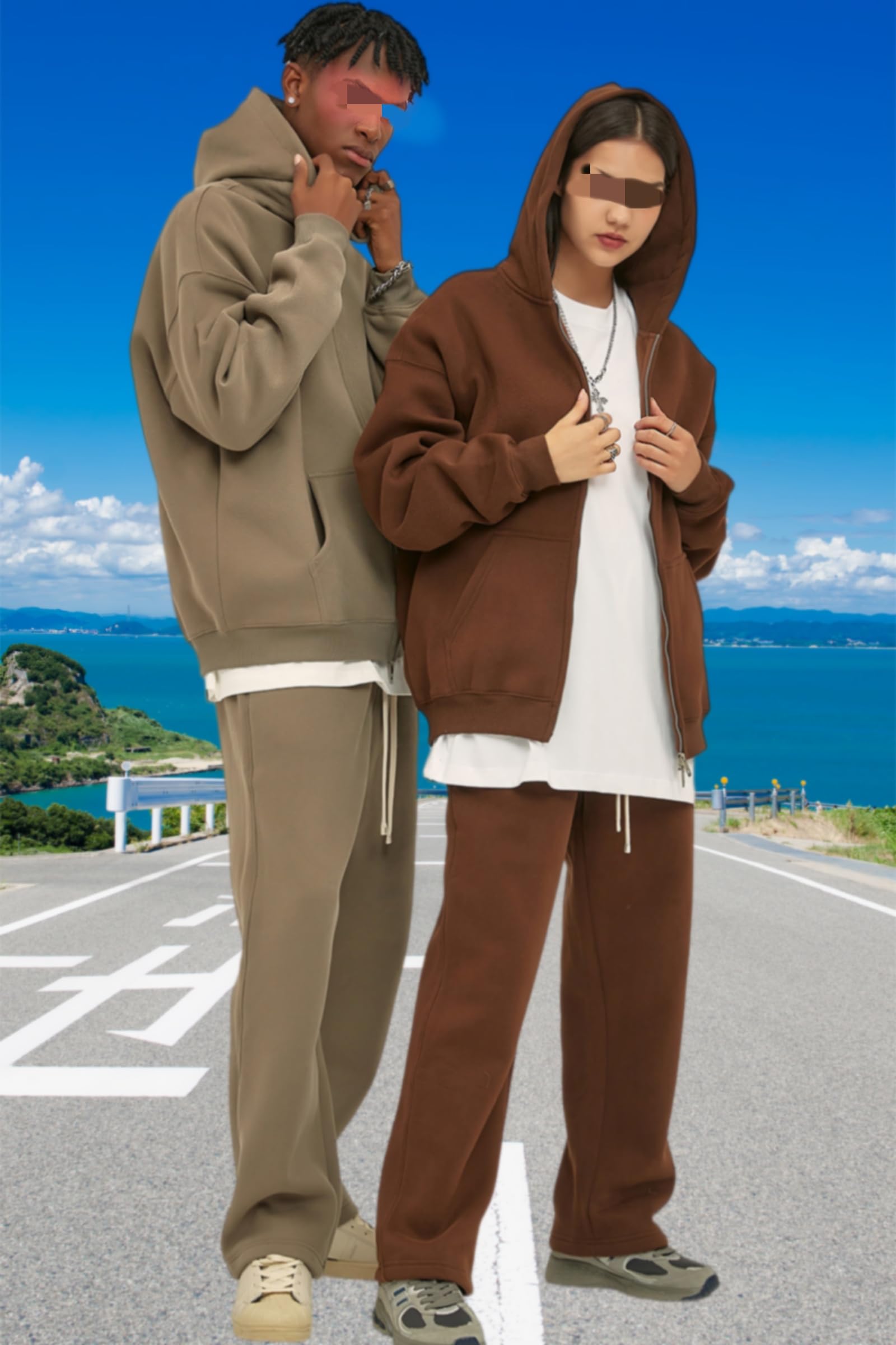 Dres, kurtka dresowa, bluza z kapturem, z zamkiem błyskawicznym, spodnie do joggingu zimowego, Kolor biały, XL | Kurtka polarowa unisex z zamkiem błyskawicznym i spodniami do biegania, ciepła i wygodna do codziennego użytku