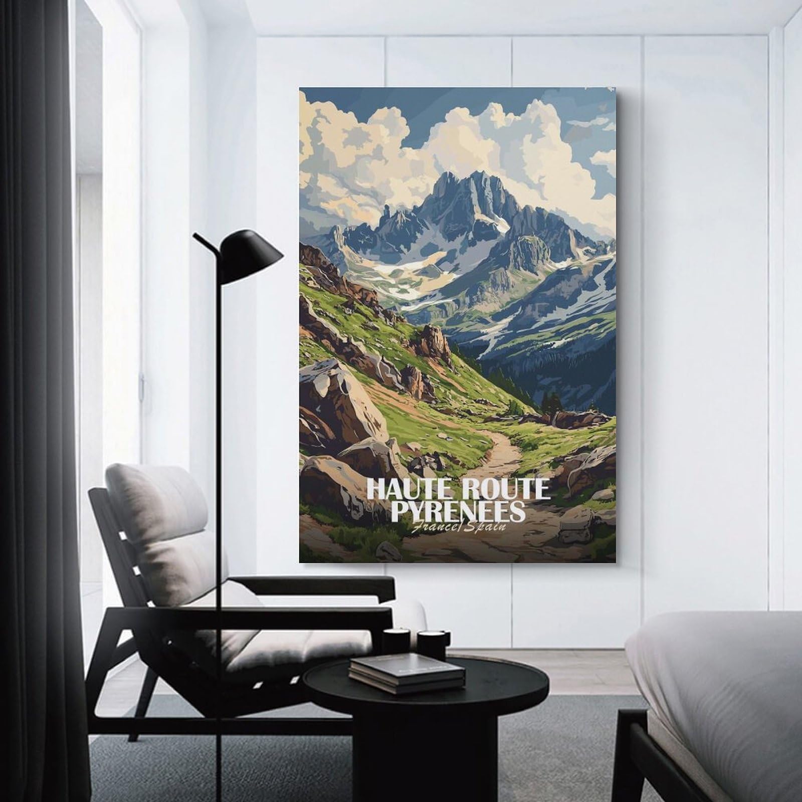 Junmoney Haute Route Pyrenees Landscape Art Decorative Canvas Print 20x30inch(50x75cm), for Flats, Guest Rooms Or Compact Rooms, Home Artwork for Modern Interiors