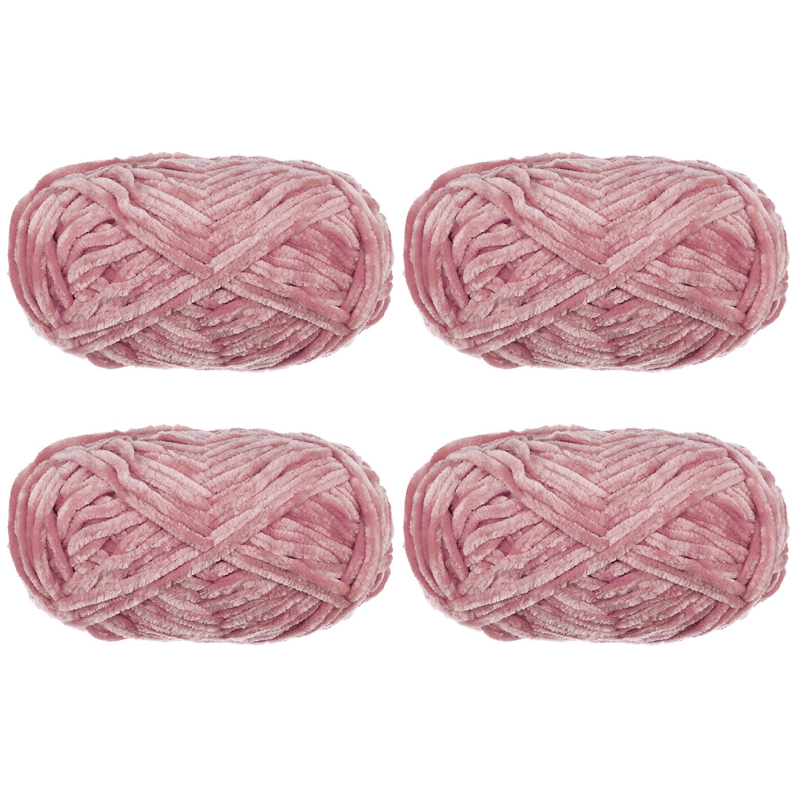 QUARKZMAN 4pz Filato di Velluto Morbido 4x100g/14.1oz 347iarde Rosa Scuro