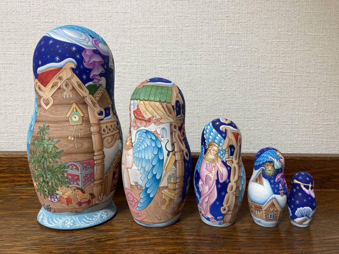 Amazon | ロシア雑貨イコンマトリョーシカ クリスマス(5P)コブロフ工房 