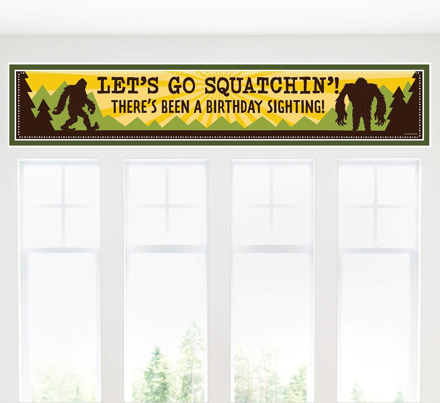 Big Dot of Happiness Sasquatch Crossing - Bigfoot Happy Birthday Decorations Party Banner image 4