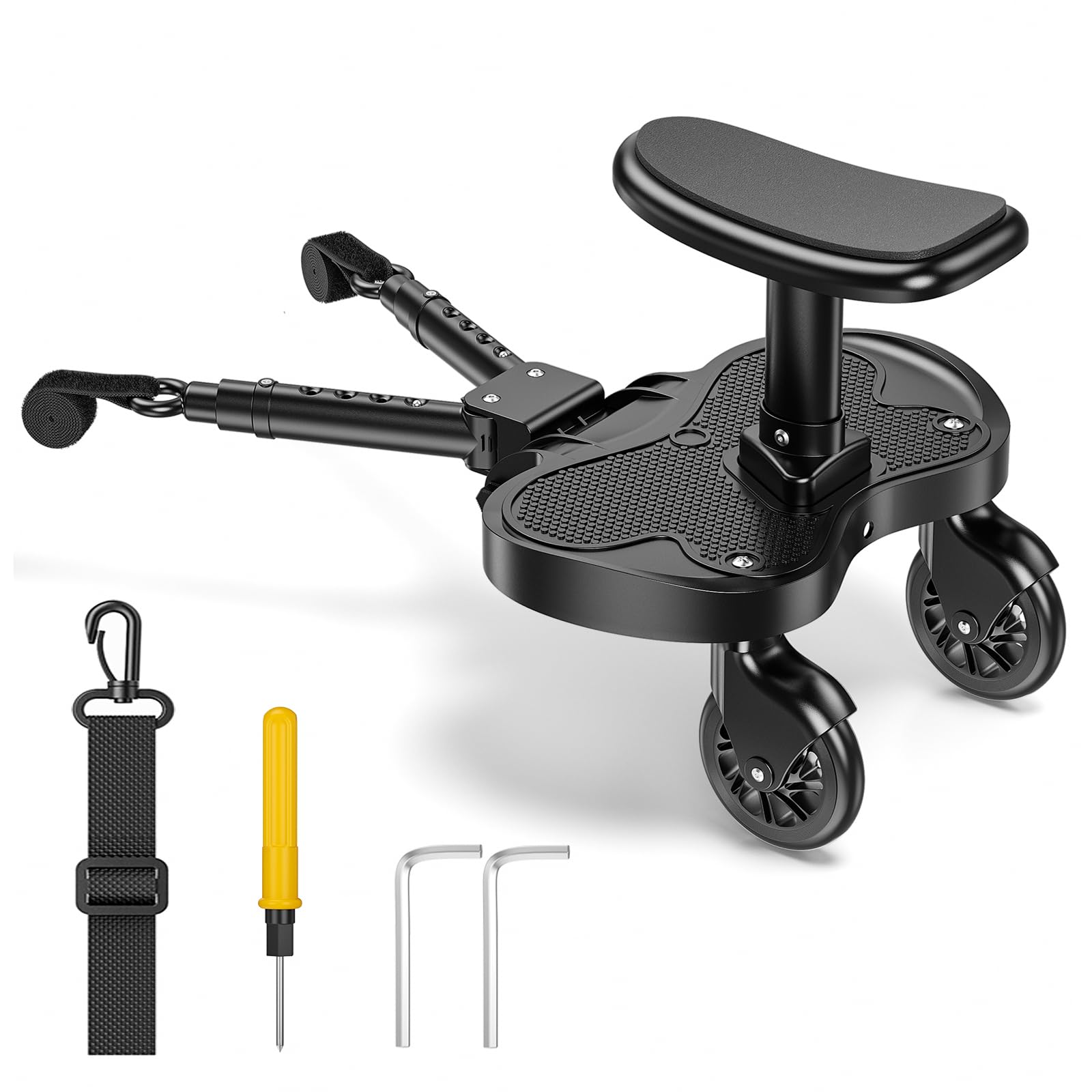 Planche universelle pour poussette avec siège | Marchepied pour poussette pour enfants de 2 à 6 ans, charge de 25 kg, pour plus de 99 % des poussettes