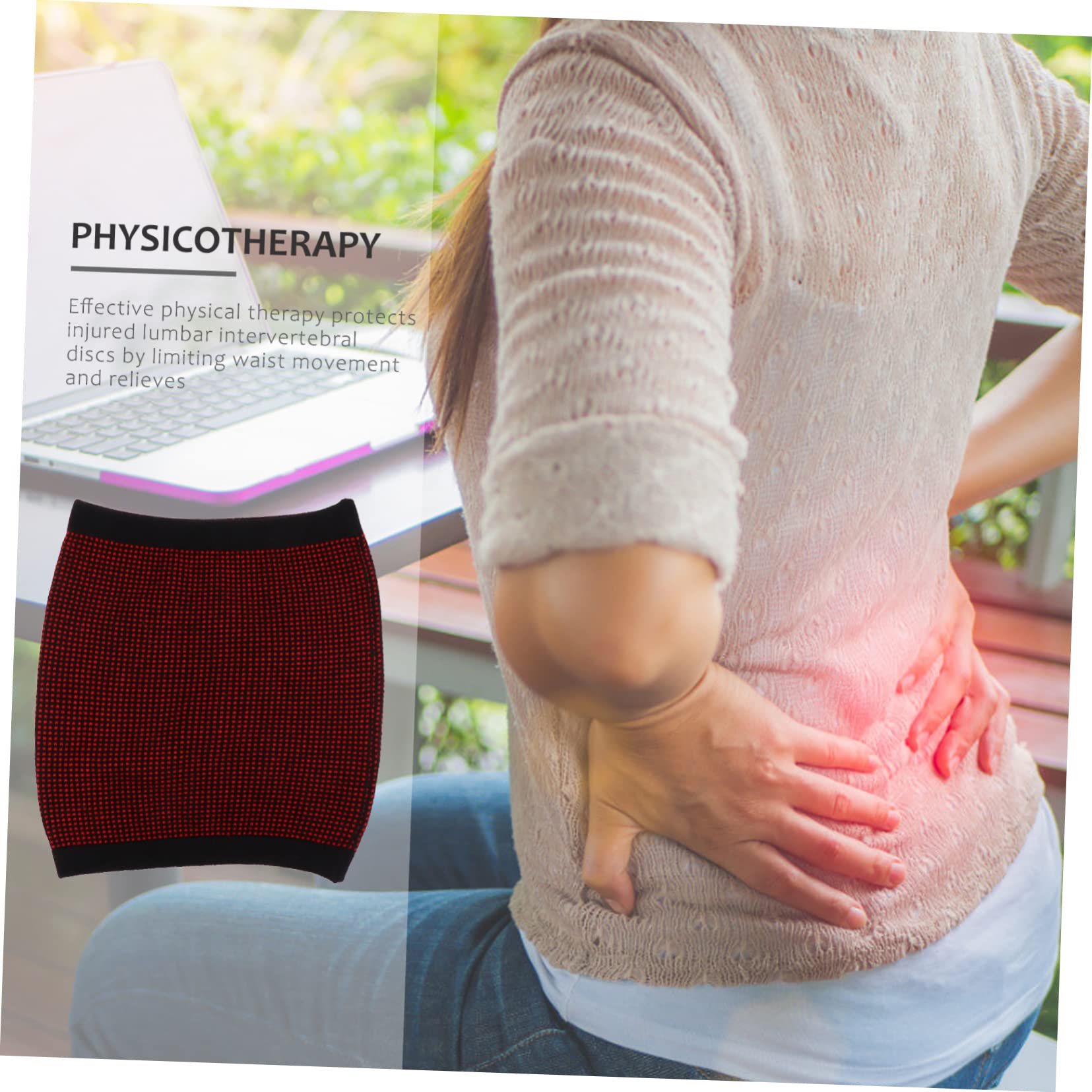 TOVINANNA Lumbar Support Belt Jacquard Waist Protector Warm Waist Belt Kidney Warmer for Cold Weather Relief