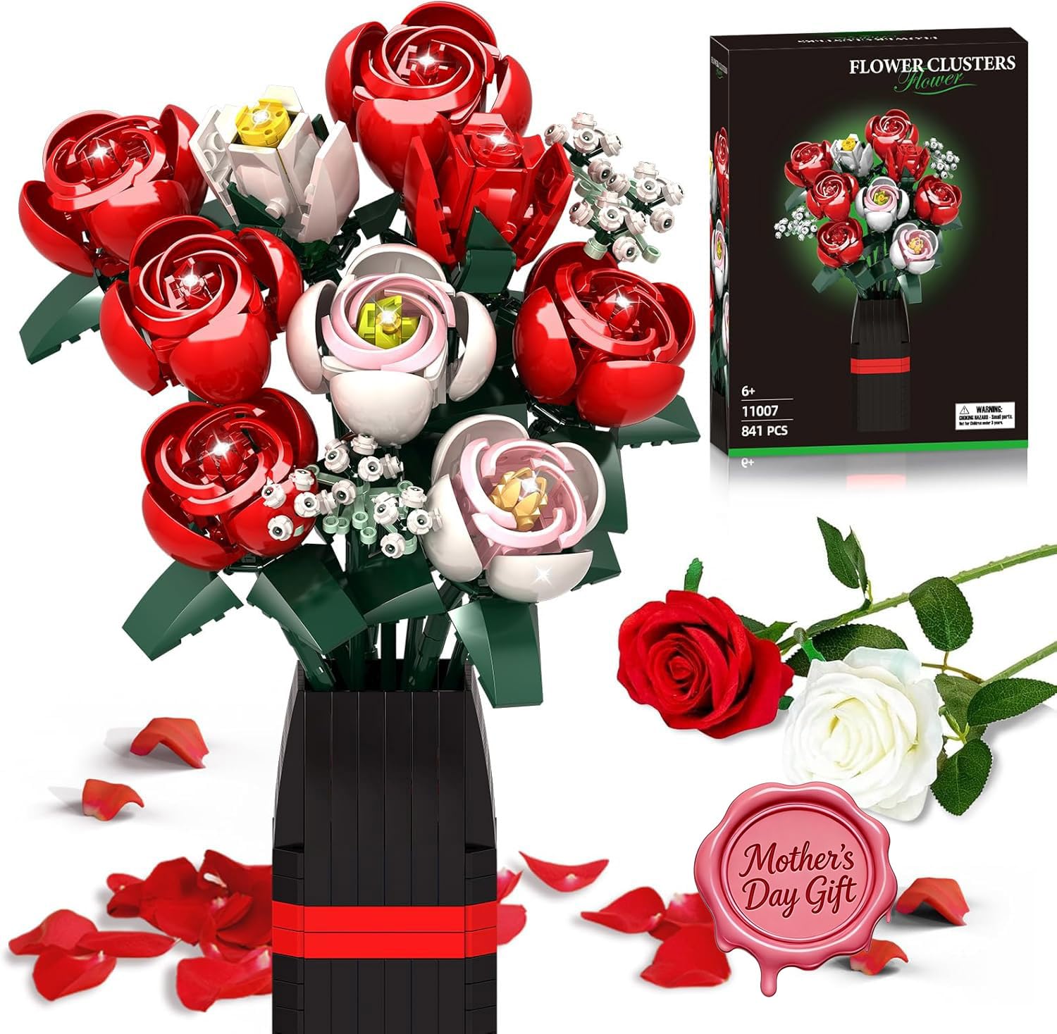 Amazon.com: WIDELAND Mother's Day Roses Flower Bouquet Kit, 841PCS Amazon.com: WIDELAND Mother's Day Roses Flower Bouquet Kit, 841PCS