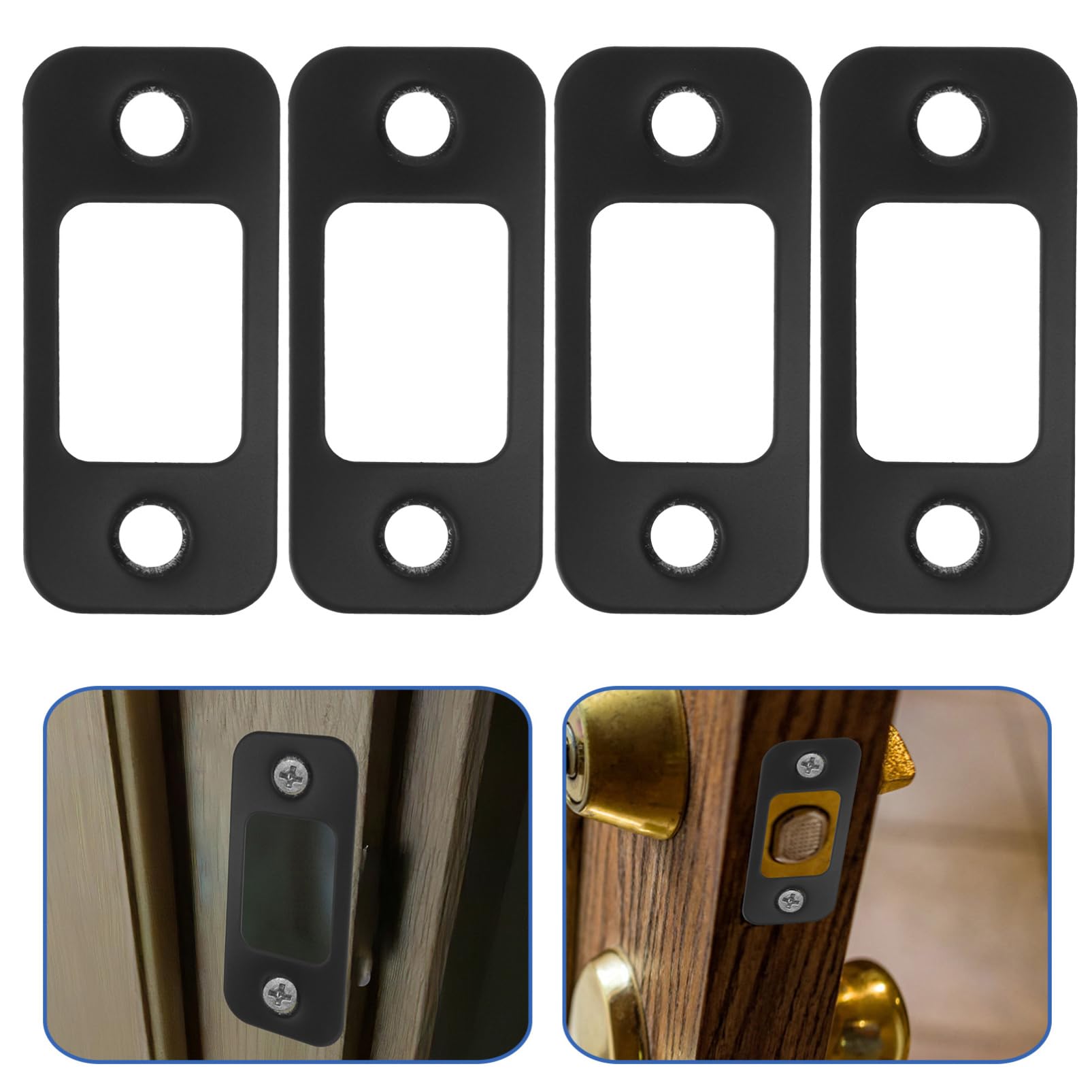 UKCOCO 20pièces Plaques De Gâche De Sécurité Pour Pêne Dormant Lot De Plaque De Couverture Pour Serrure De Porte Accessoires De Renforcement Compatibles Avec Diverses Configurations