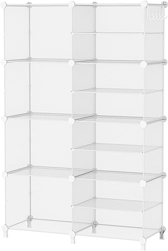 AWTATOS Organizador de armario de 8 cubos de almacenamiento, organizadores de ropa, almacenamiento de armario, estantes apilables para armario,