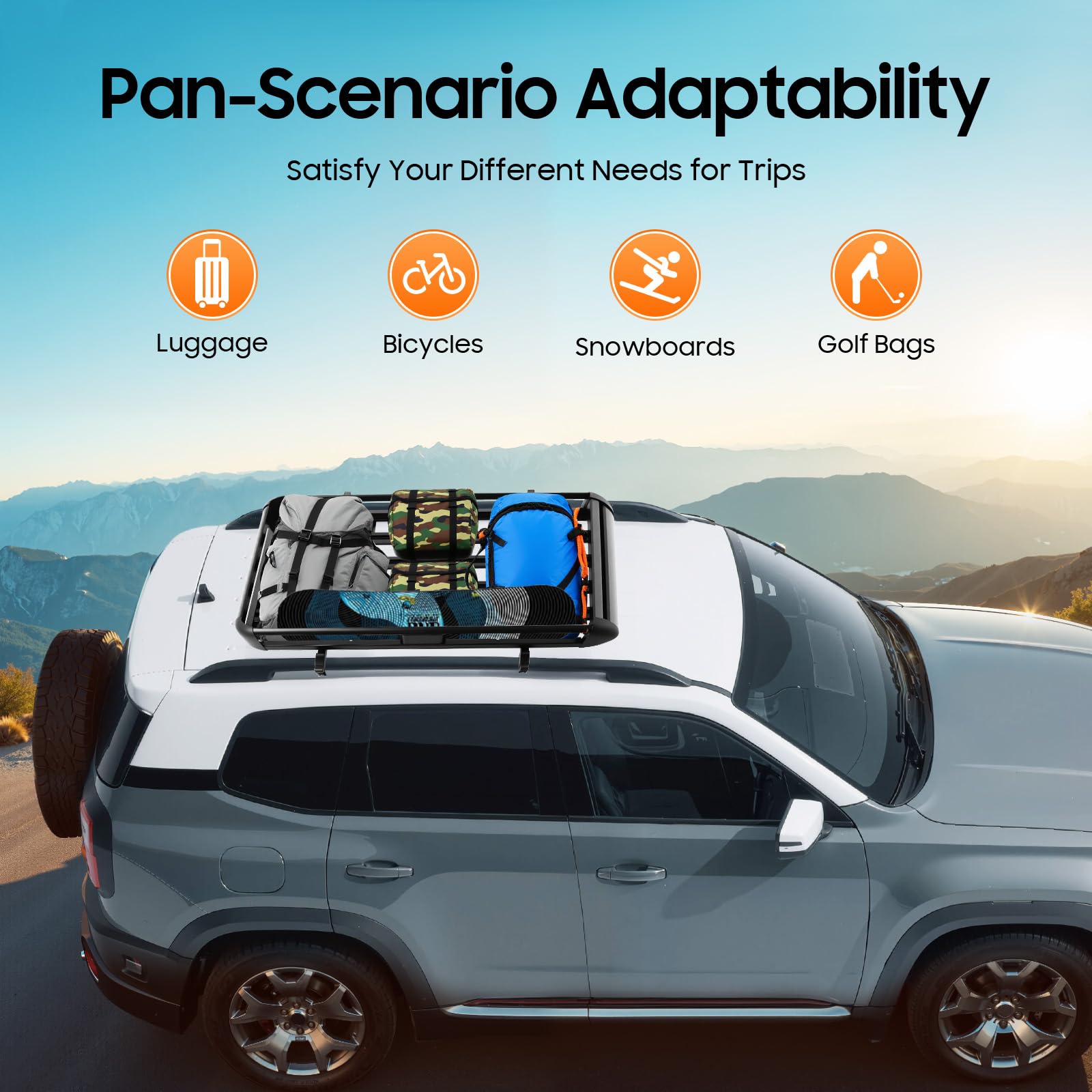 Portaequipajes Universales De Aluminio Ajustables Con Rieles De Techo Ligeros Para Modelos SUV Con Portaequipajes Incorporados Capacidad De Carga 150 Kg