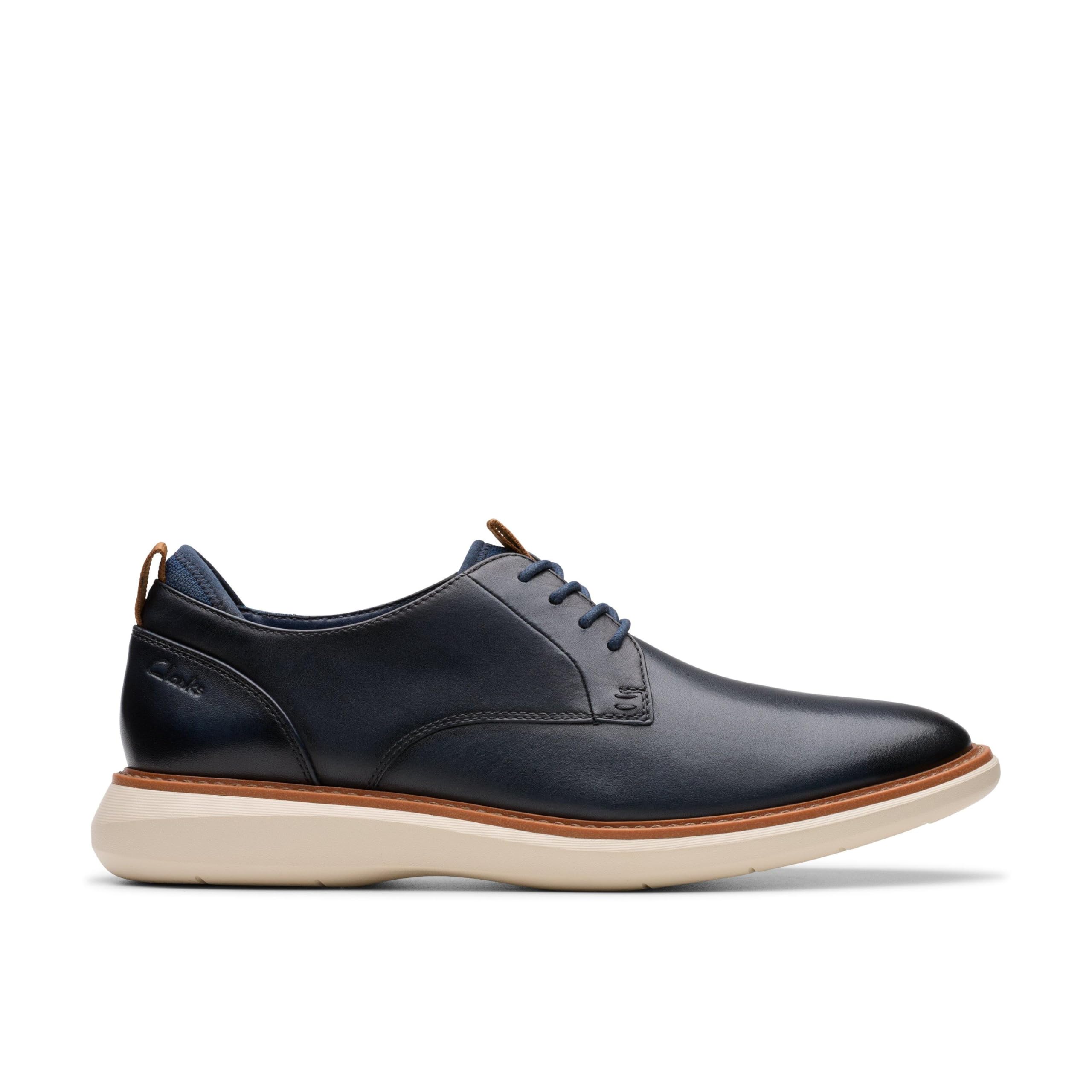 Clarks Brantin Plain Mens Navy Leather, 8.5