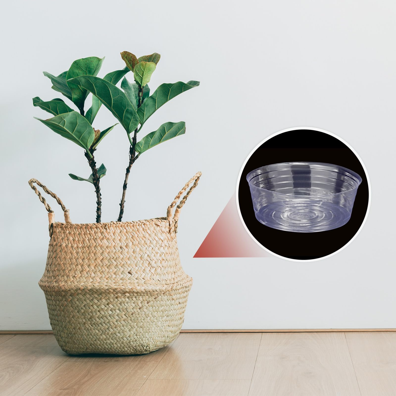 Blumentopf-Untersetzer, rund, tief, für Innen- und Außenbereich, Garten, Topfpflanzen, transparent, Kunststoff, 35,6 cm, 10 Stück