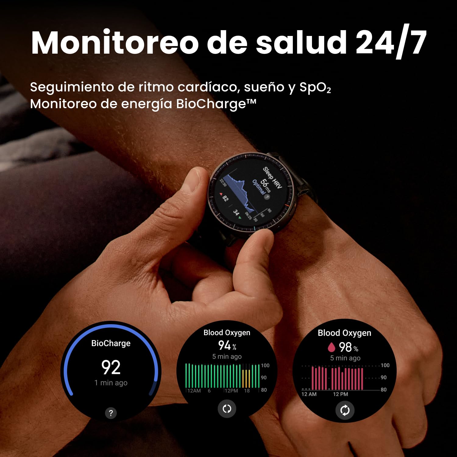 Amazfit Active MAX Reloj Inteligente 48mm, Pantalla AMOLED 1.5", Batería hasta 25 Días, Mapas, NFC, GPS, 170+ Deportes, Resistente al Agua, Ritmo Cardíaco y Sueño, Smartwatch para Android iPhone