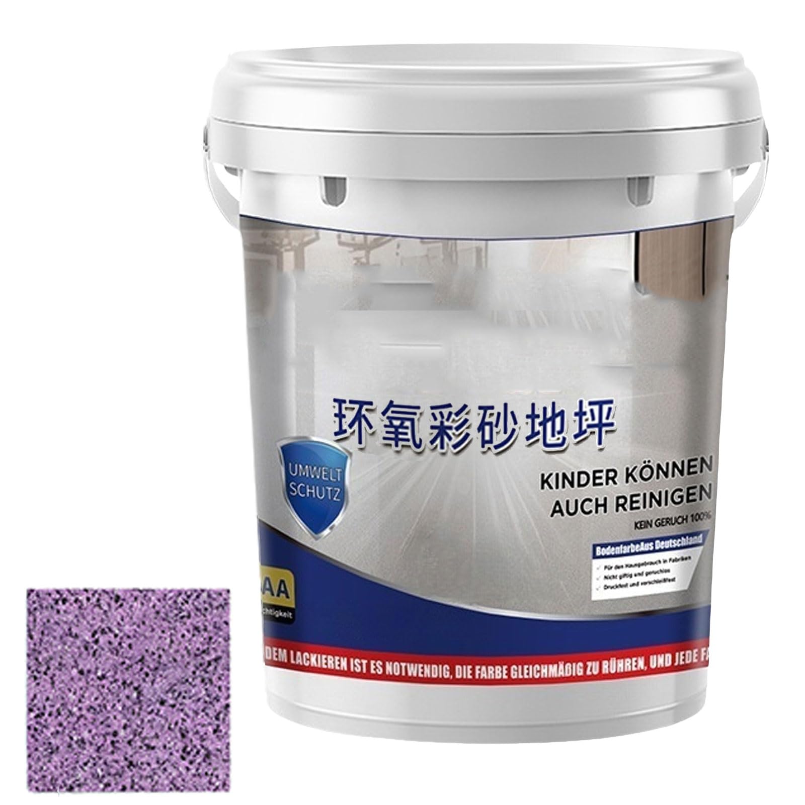 Self Leveling Epoxy Colored Sand Floor Paint, Fast Drying, Stain-Resistant For Concrete Tile Wood Countertop Decorative Finish (Light-Blue) — view 13