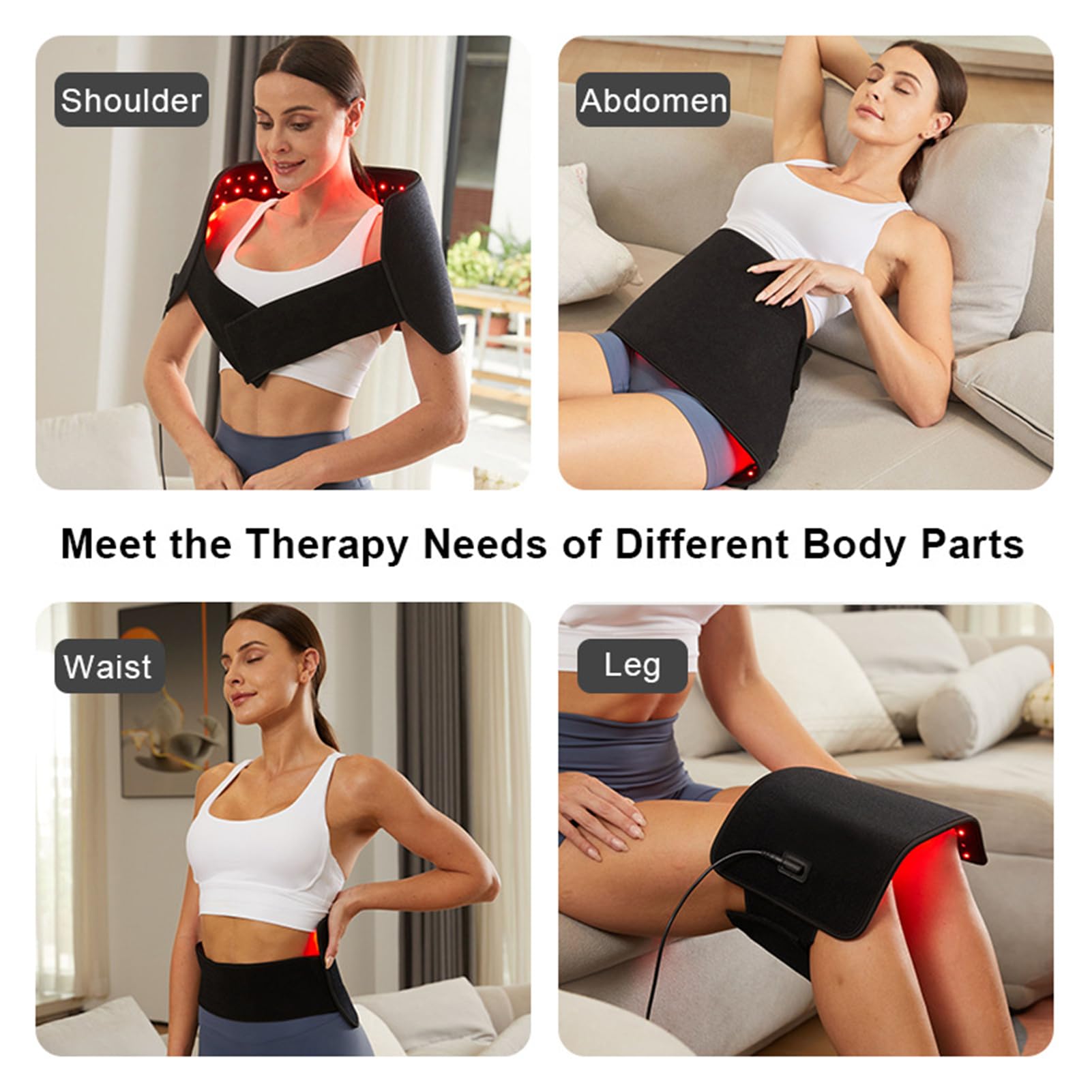 Red Light Therapy Cintura, 250pcs Luce Rossa Terapia per Il Corpo 660nm Infrarossi Terapia&850nm Infrarossi Terapia, Lampada per Terapia della Luce con Timer Rilassare I Muscoli