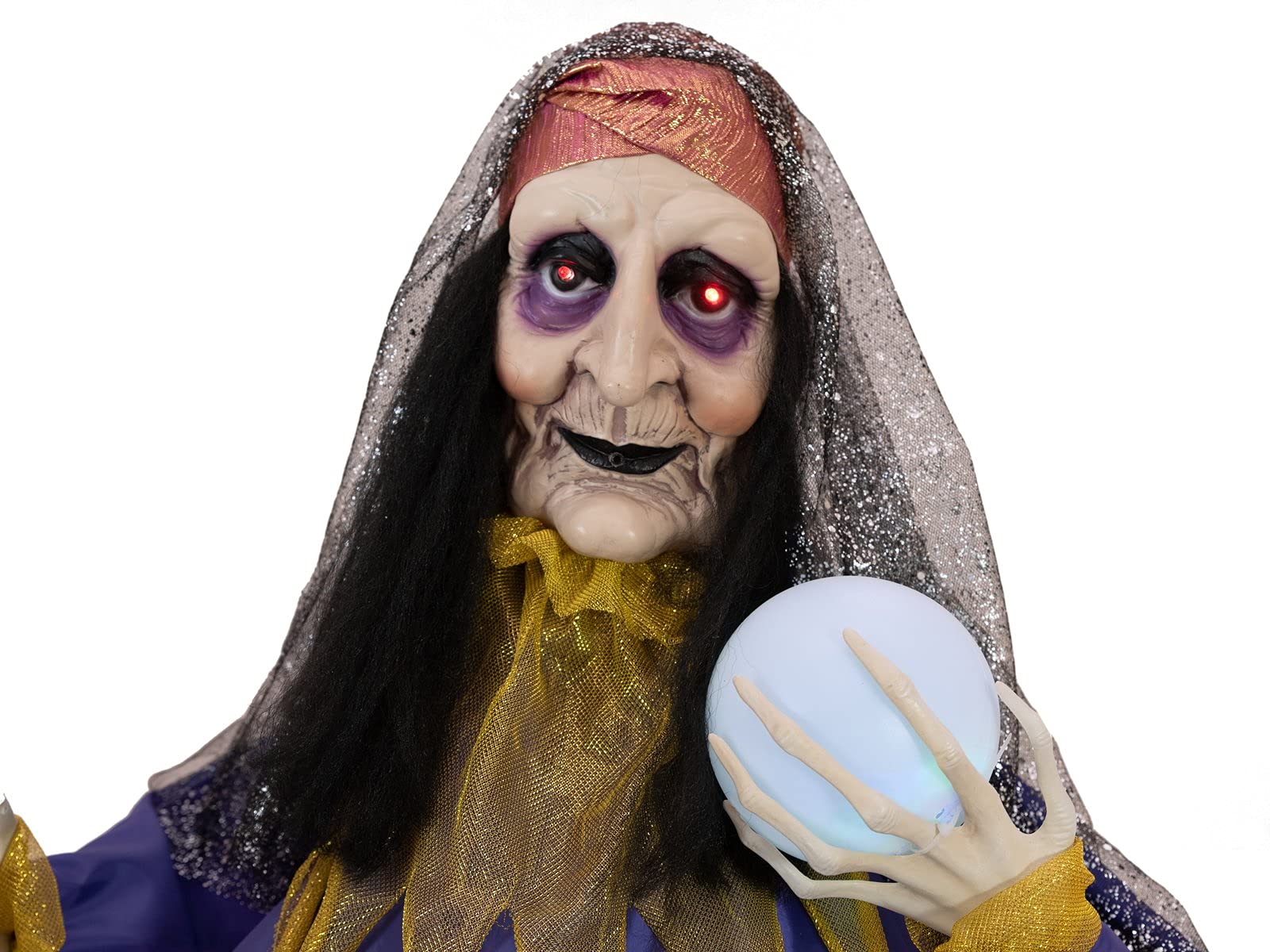 EUROPALMS Figura de Halloween de adivinadora, animada, 50 cm, figura animada con bola mágica
