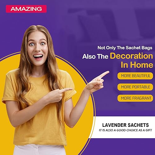 Miniatura 7 de Bolsas de lavanda, 5 paquetes para cajones y armarios en cualquier lugar, flores de lavanda secas de 0.65 onzas por selección, aromas frescos de