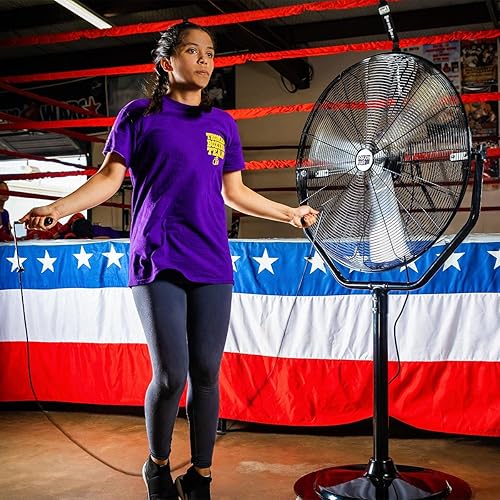 Miniatura 7 de Maxx Air Ventilador de pedestal industrial de 30 pulgadas, potente ventilador comercial resistente para almacenes, fábricas y espacios grandes