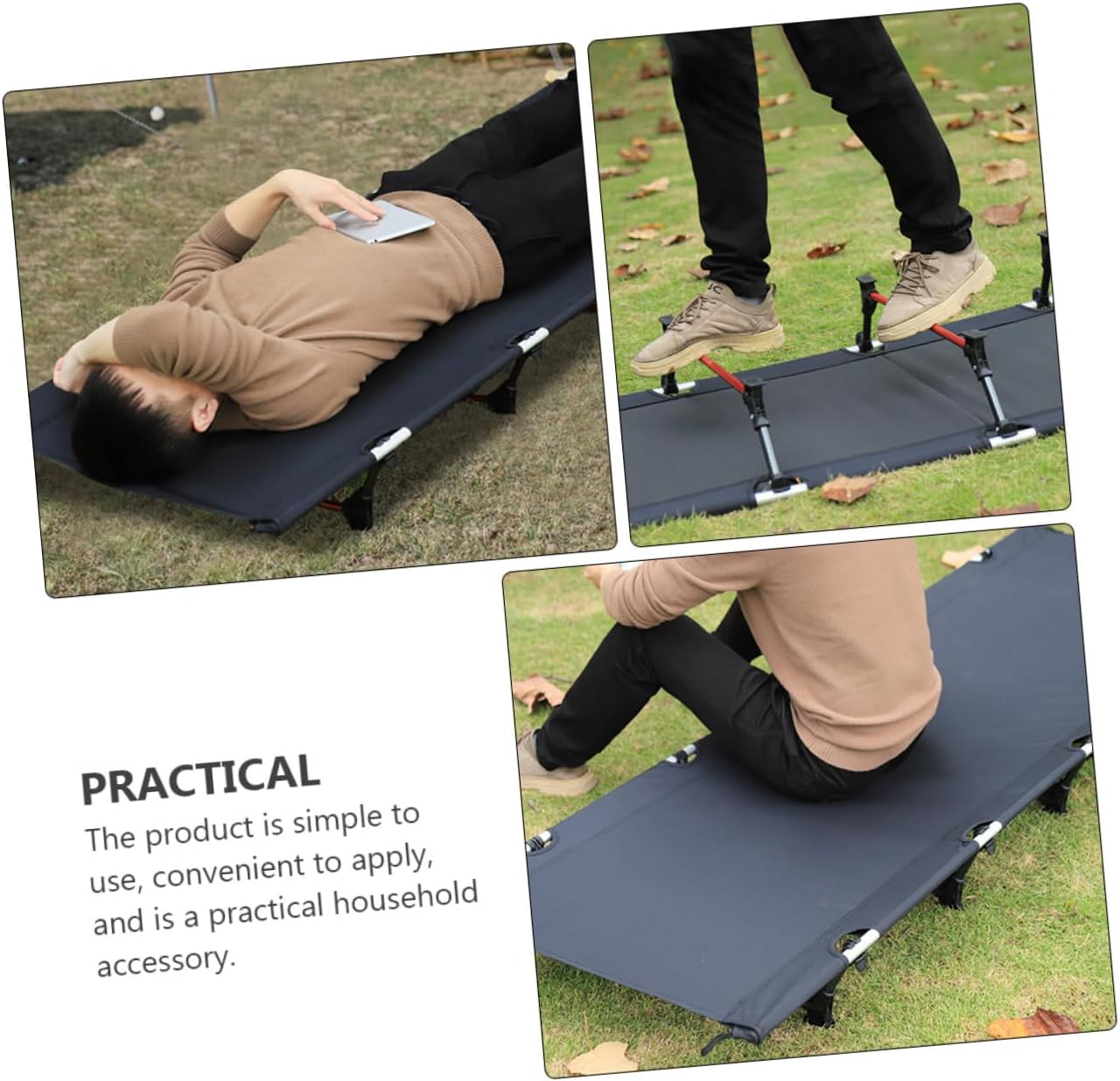 Milisten Portable Folding Camping Cot Bed for Outdoor Use Compact Bed for Travel and Hiking Lightweight Easy to Store Design for Camping and Guest Needs