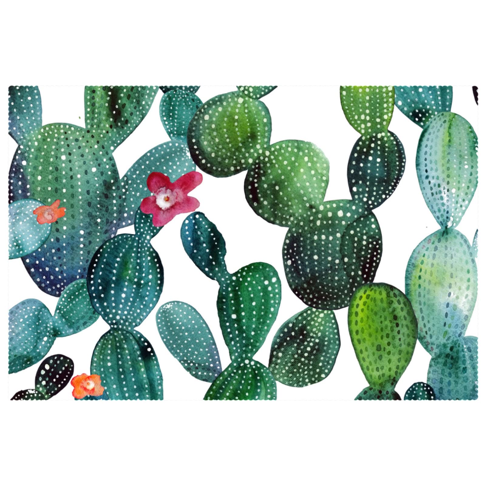 Sets de table lavables et résistants à la chaleur en tissu Oxford motif cactus
