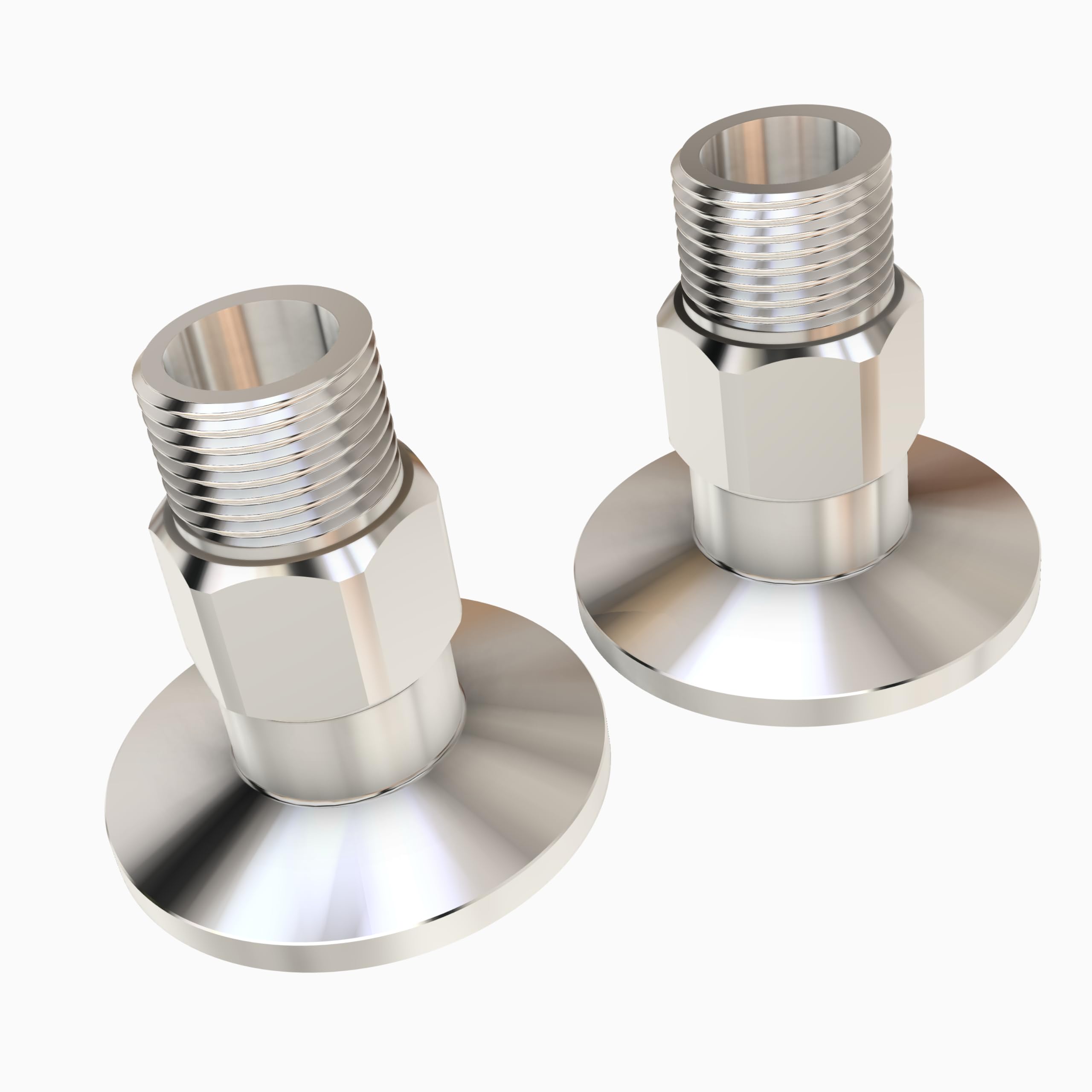 bmotiontech 3/8" MNPT Male NPT to KF25 NW25 Flange Fitting adapter (ISO-KF KF25 QF25 NW25) (3/8" MNPT KF25 x 2PCs)