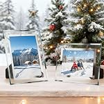 PETAFLOP Glass Picture Frames 5x7 Perfect for Family Office Table Decorations, Set of 2